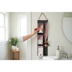 Decorative Wall Hanging Organizer with Floral Accents